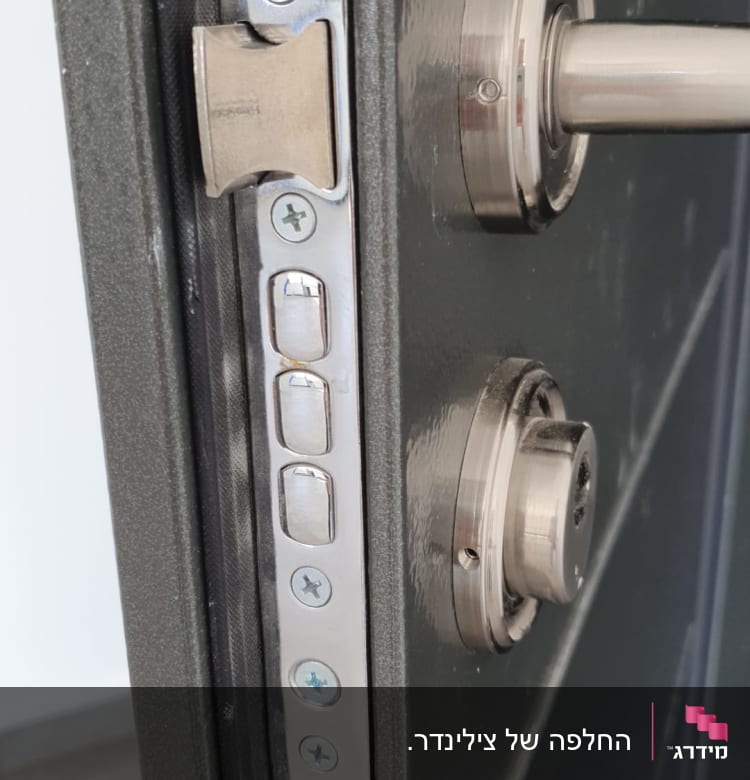 מנעול דלת מתכת עם בריחים וברגים